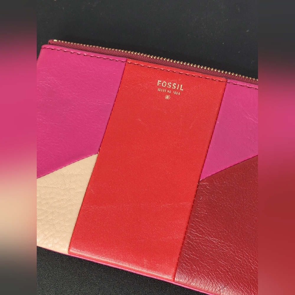 Pink & Red Fossil Wristlet